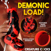 Hell Hound Squirting Silicone Penis Enhancer - Red